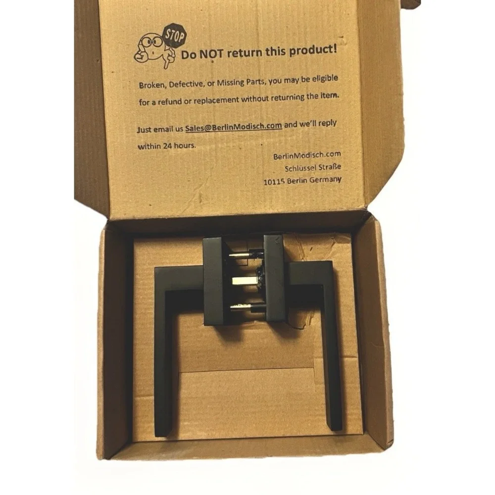 Berlin Modisch Black Contemporary Square Passage Lever Door Handle